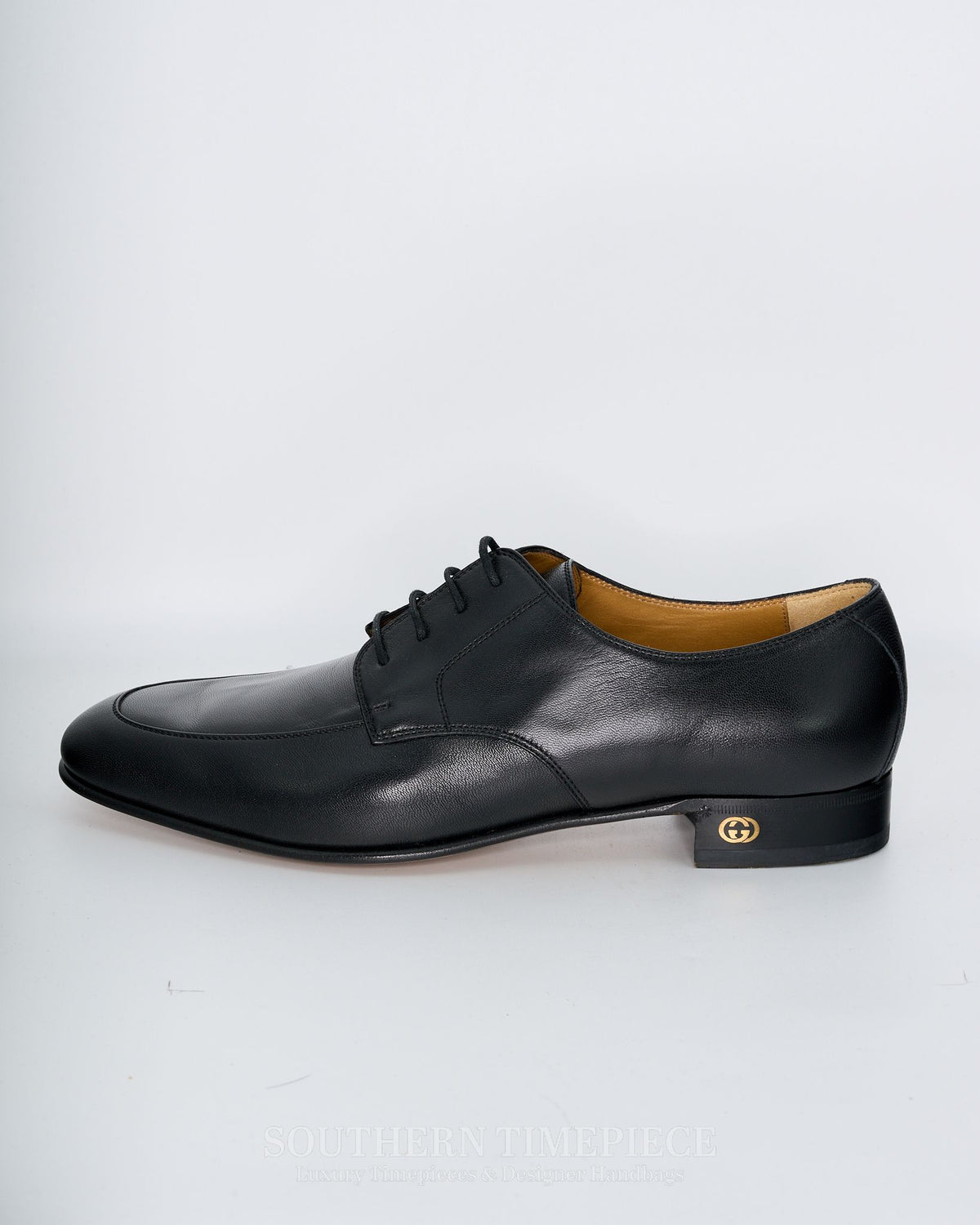 Gucci Men's Lace Up Shoes - Black Mandala Goat Leather (Size 10.5)
