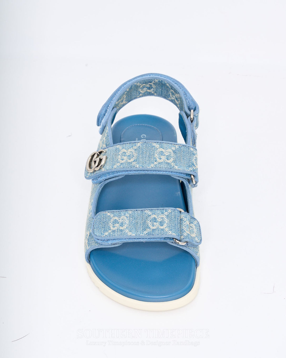 Gucci Moritz Slingback Sandals - Blue Denim
