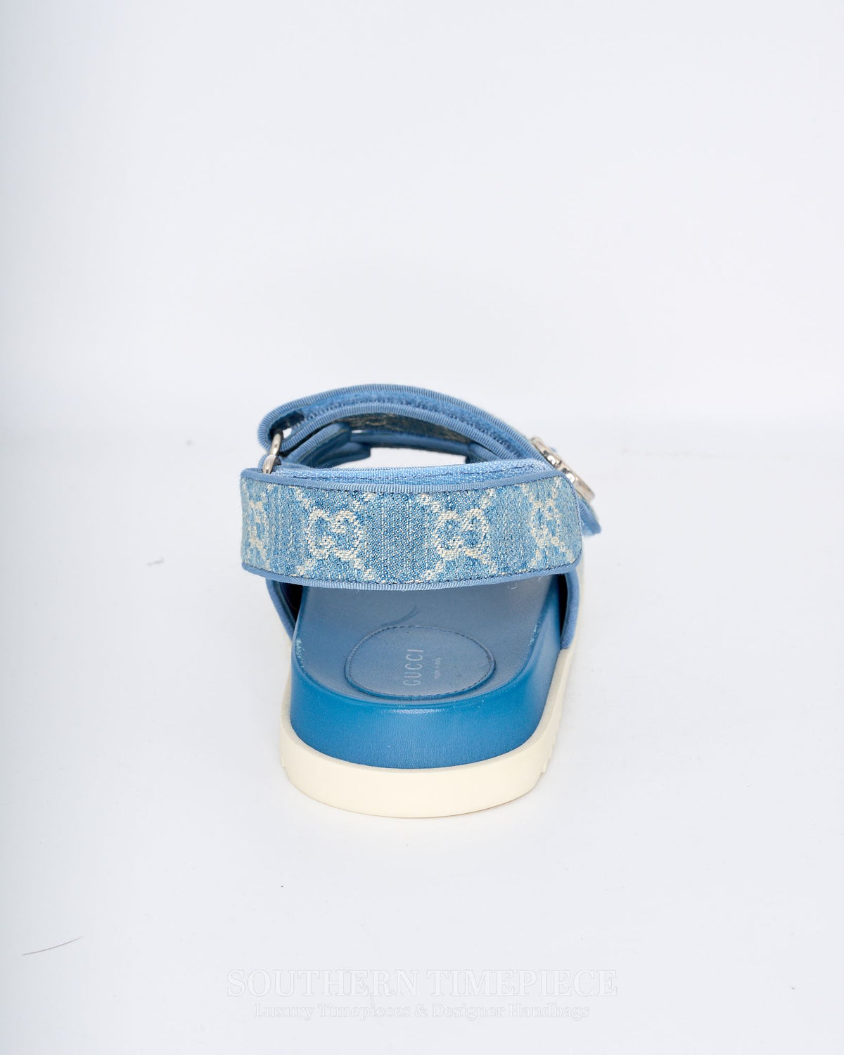 Gucci Moritz Slingback Sandals - Blue Denim