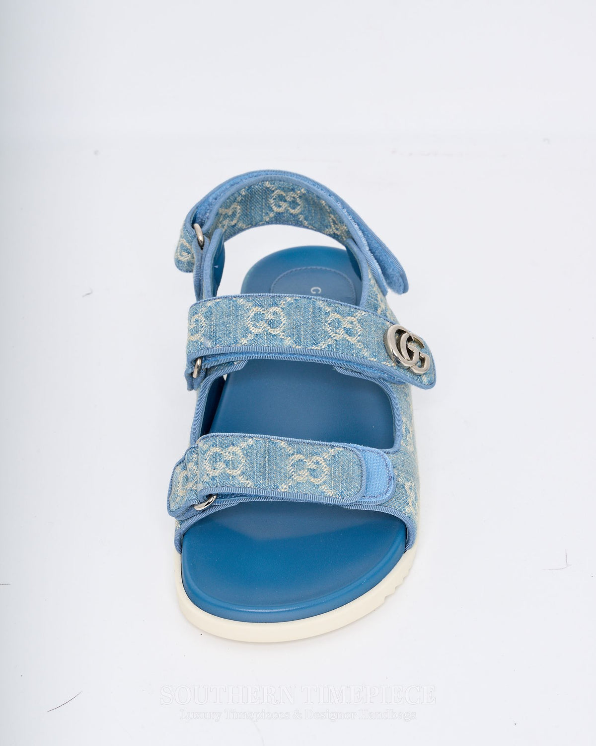 Gucci Moritz Slingback Sandals - Blue Denim