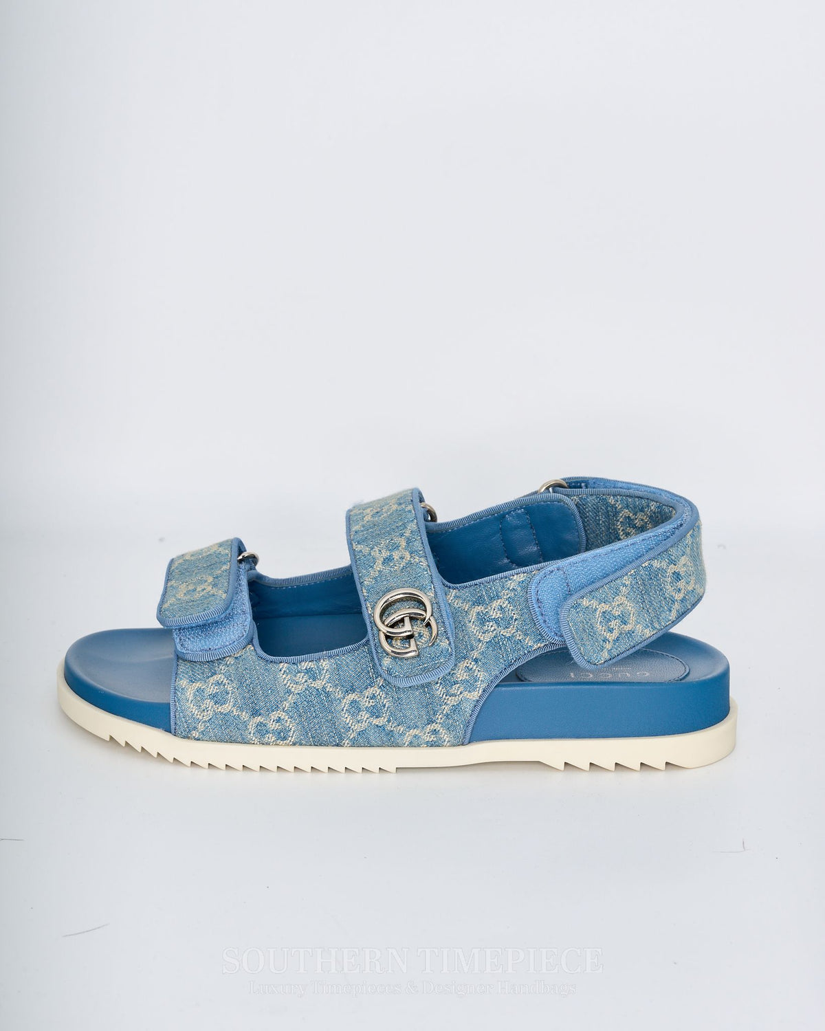 Gucci Moritz Slingback Sandals - Blue Denim