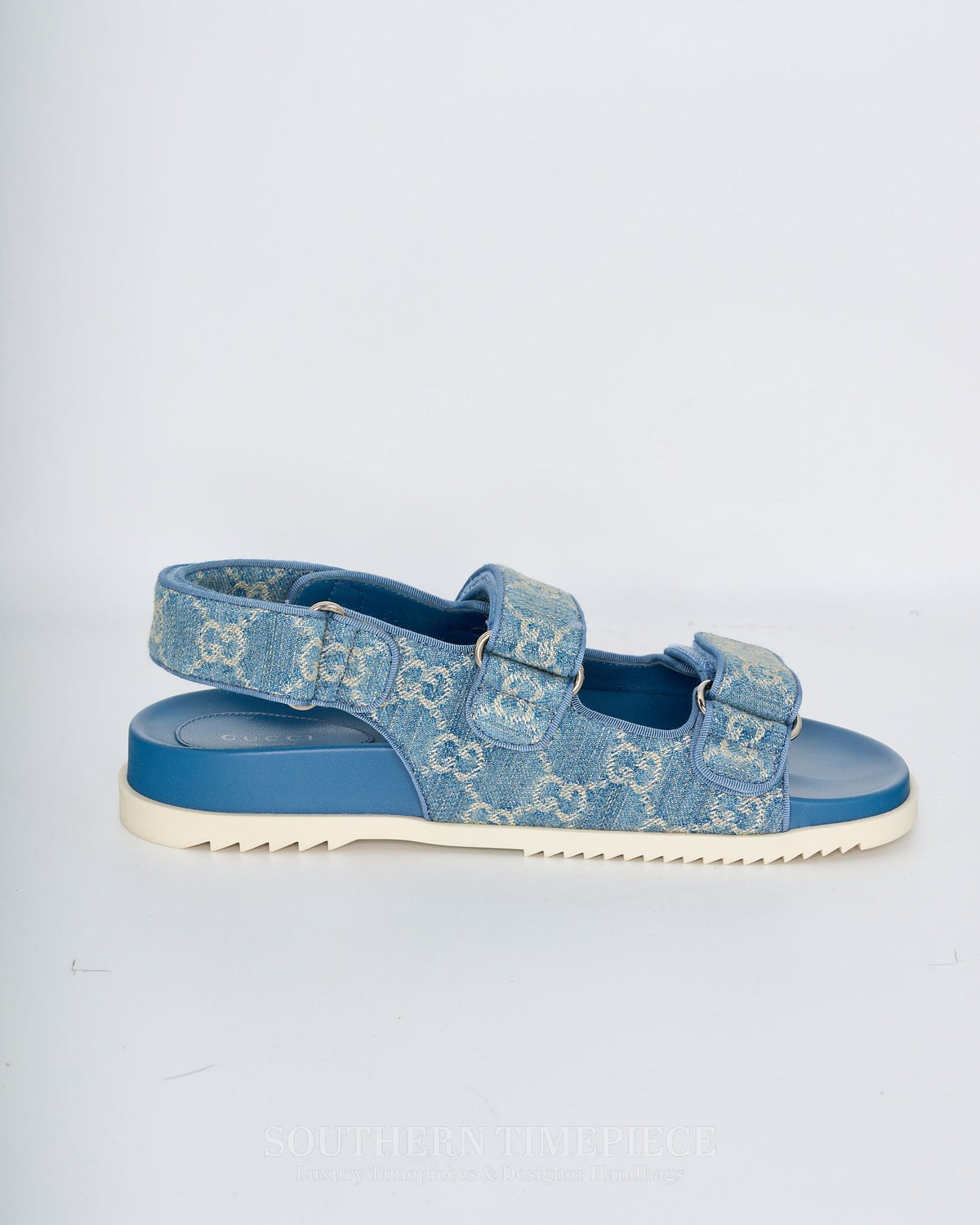 Gucci Moritz Slingback Sandals - Blue Denim