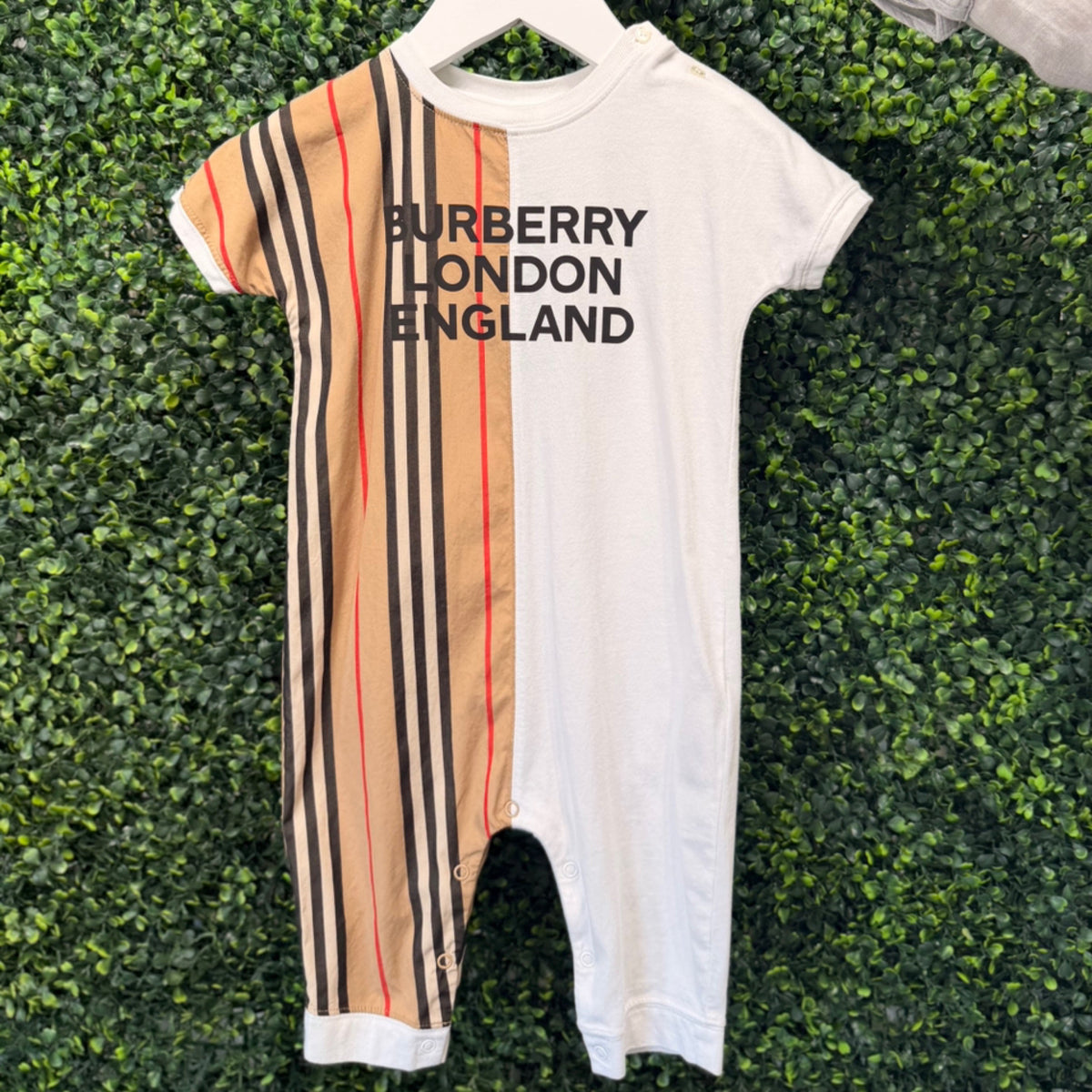 Burberry Kids Coverall - Lennox Icon Stripe (12M)