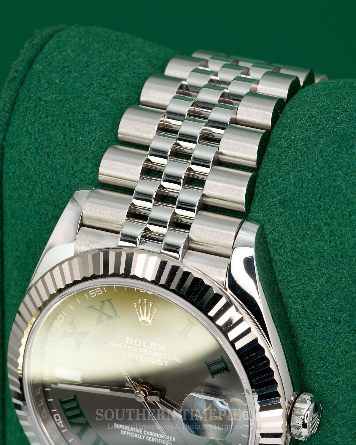 41mm Rolex Datejust "Wimbledon" in 18kt White Gold and Oystersteel on Jubilee (Ref: 126334)(Year: 2018)(Box & Papers)