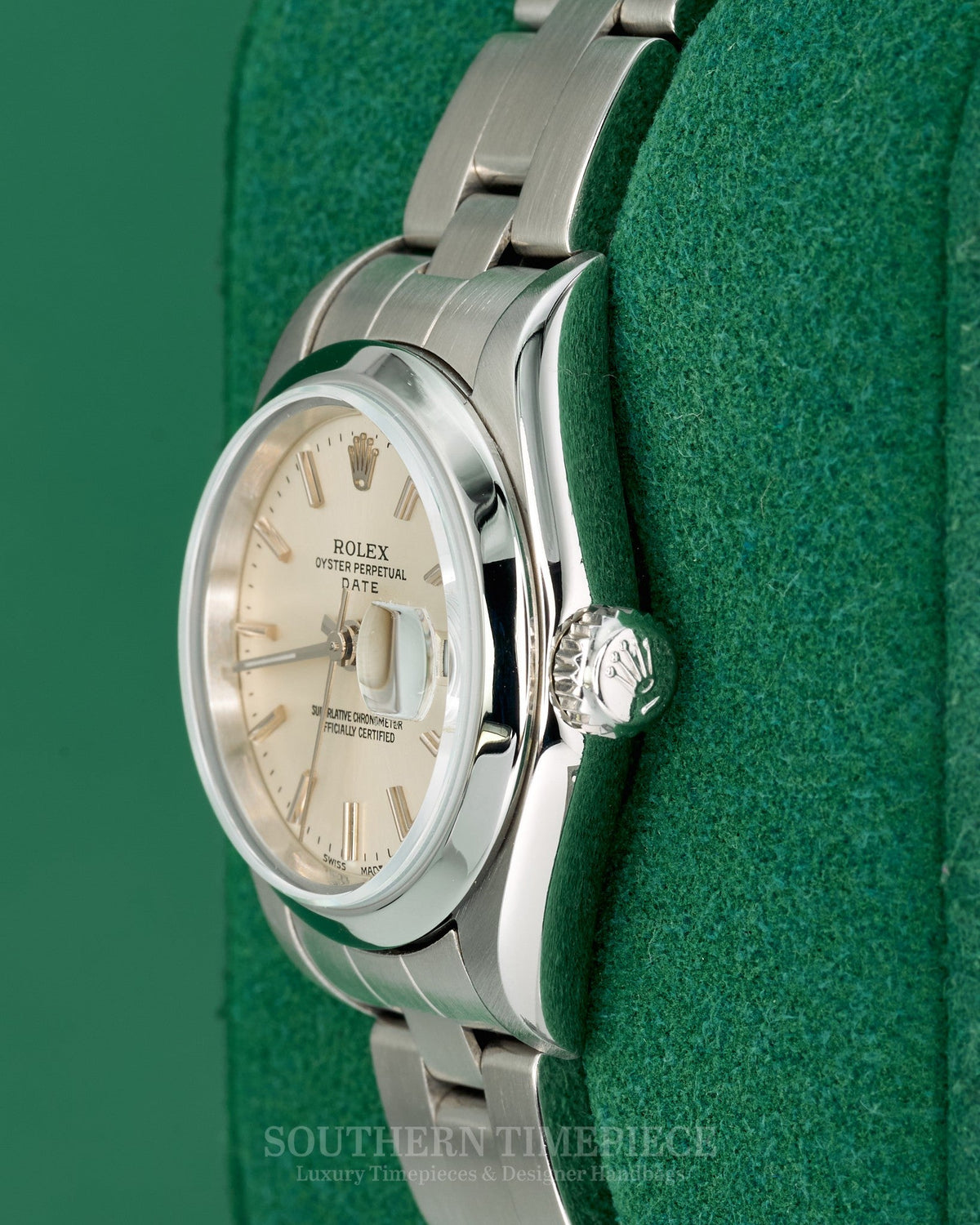 26mm Rolex Datejust with Silver Stick Dial in Stainless Steel on Oyster Bracelet (Ref: 79160)(Year: 2003)