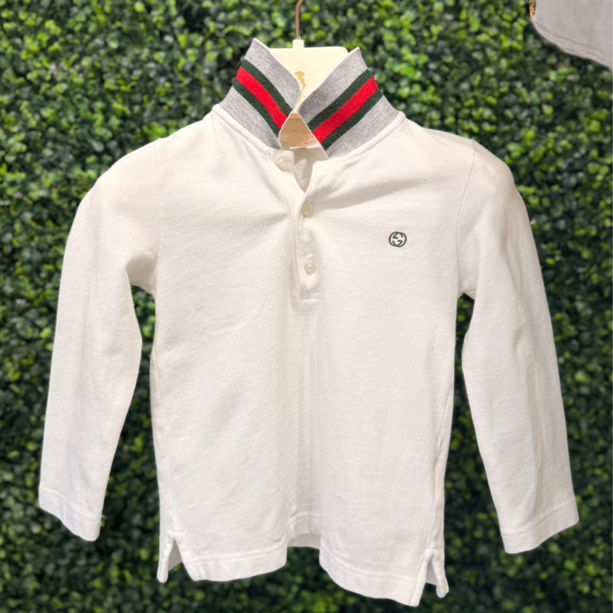 Gucci Kids Long Sleeve Polo - White (18/24 Months)