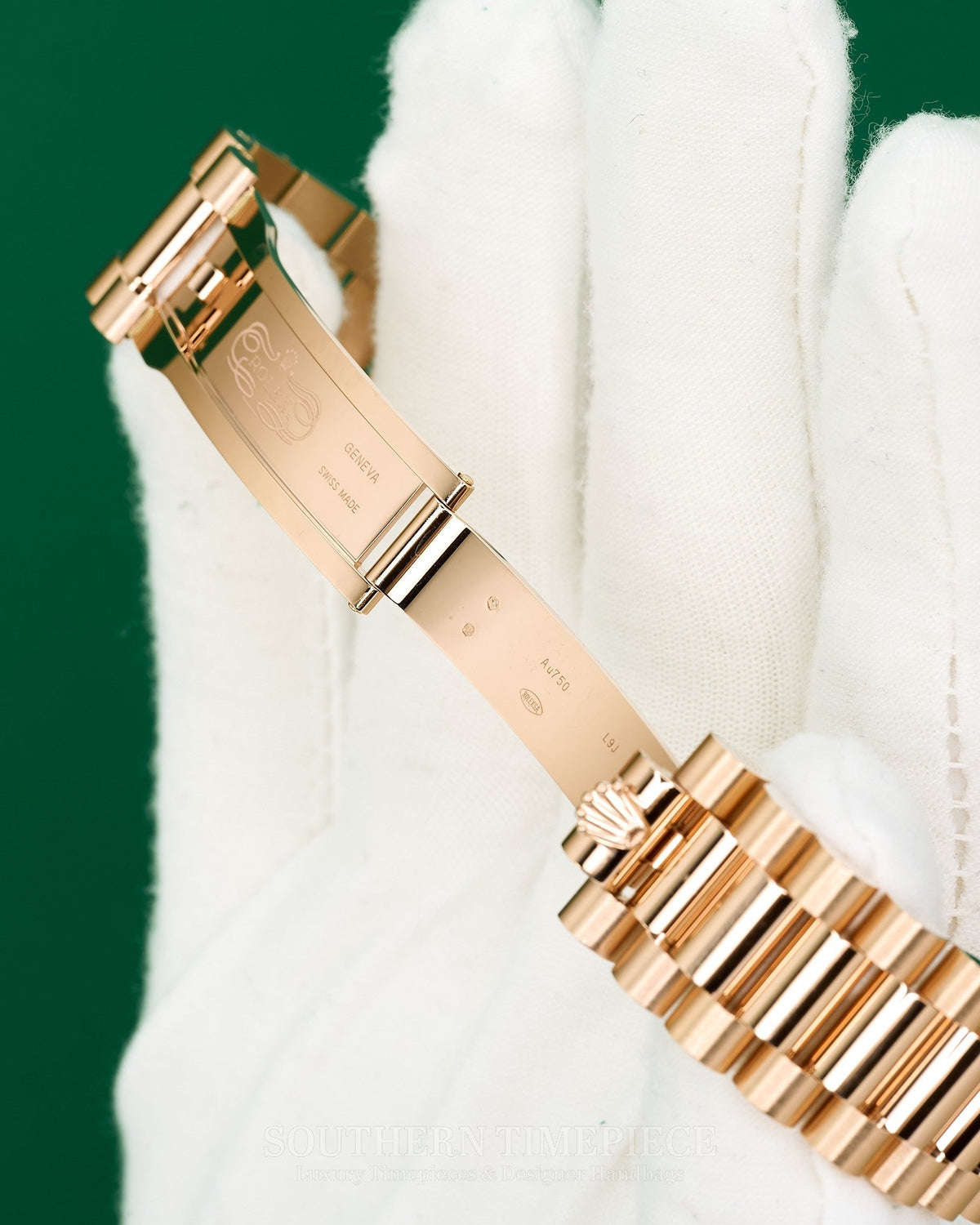 40mm Rolex Day-Date "President" with Factory Baguette Chocolate Dial and Diamond Bezel in 18kt Rose Gold (Ref: 228345RBR)(Year: 2023)(Box & Papers)