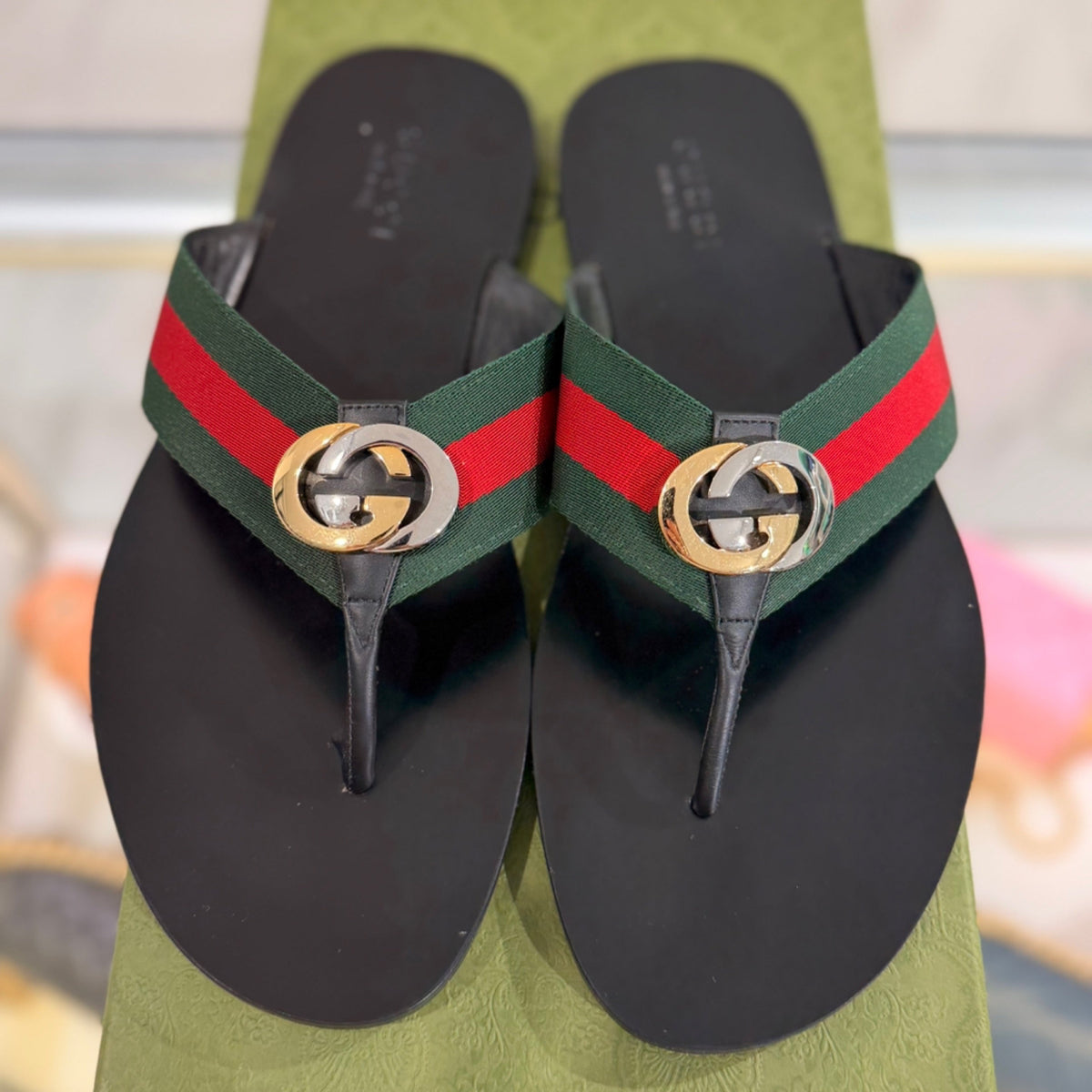 Gucci Men's Kika Sandals - Web (Size 11)