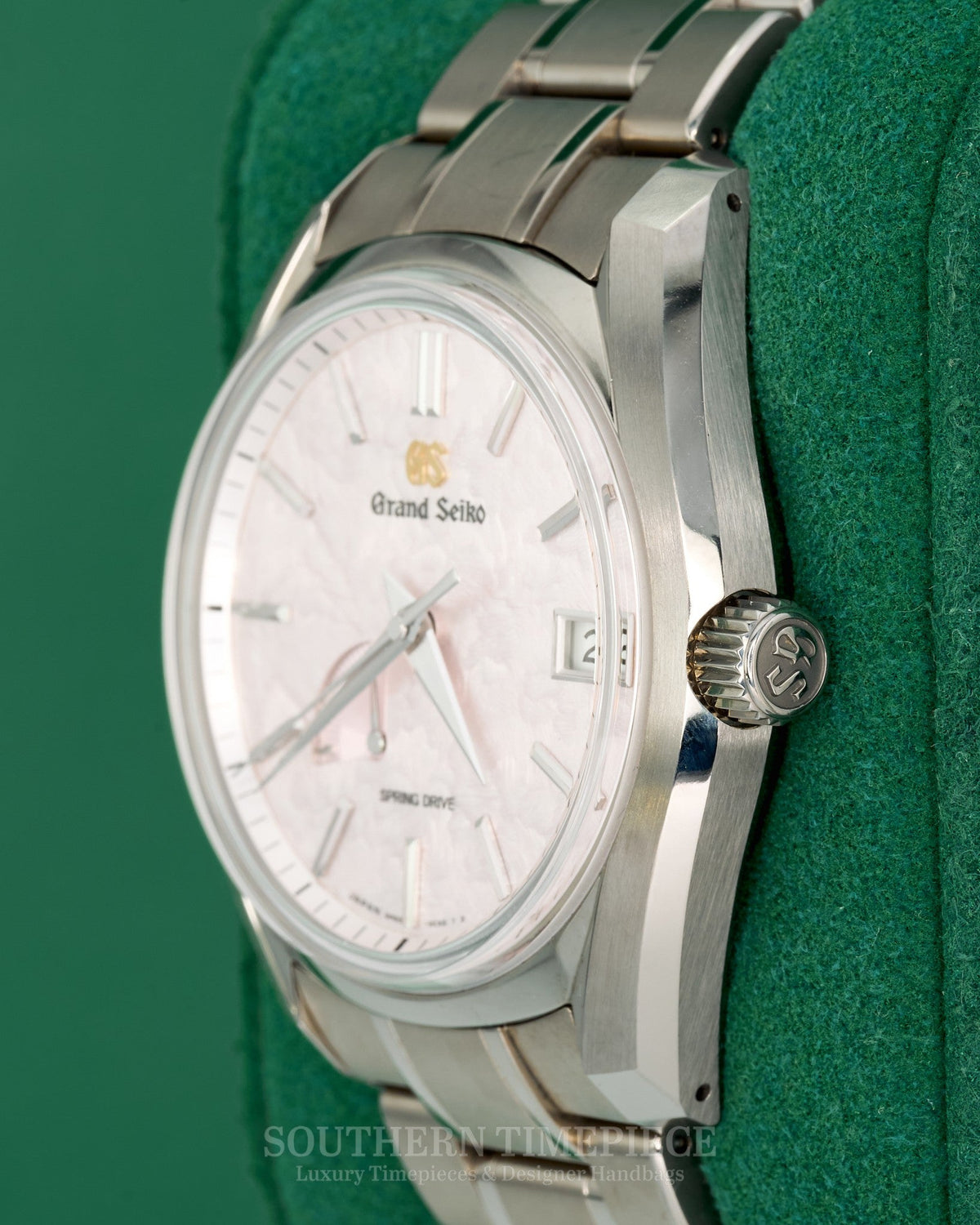 40mm Grand Seiko "Shunbun" Cherry Blossom Pink Dial Spring Drive in Titanium (Ref: SBGA413G)(Year: 2023)(Box & Papers)