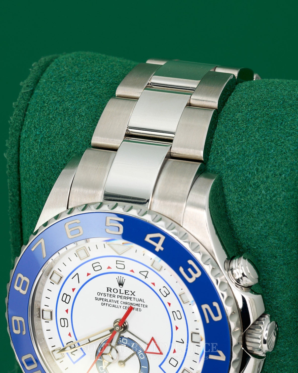 44mm Rolex Yacht-Master II in Stainless Steel with Blue Bezel and White Dial on Oyster (Ref: 116680)(Year: 2020)(Box & Papers)