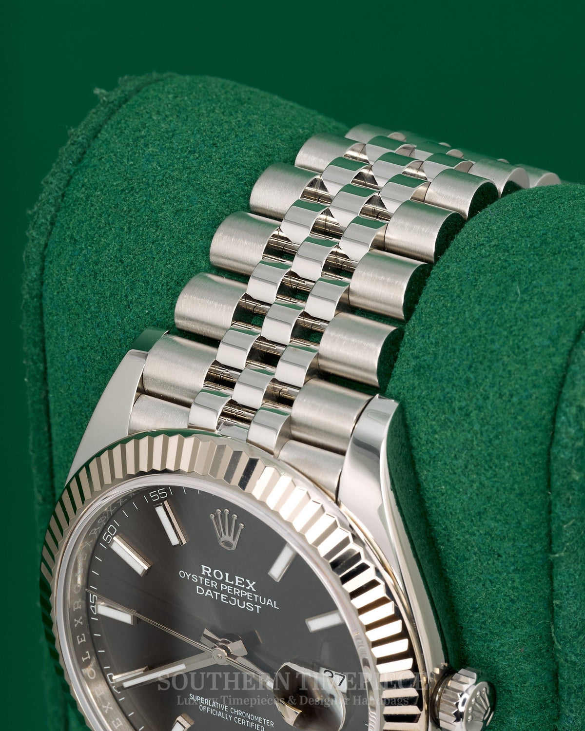 41mm Rolex Datejust with Rhodium Stick Dial in 18kt White Gold & Oystersteel on Jubilee (Ref: 126334)(Year: 2019)(Box & Papers)