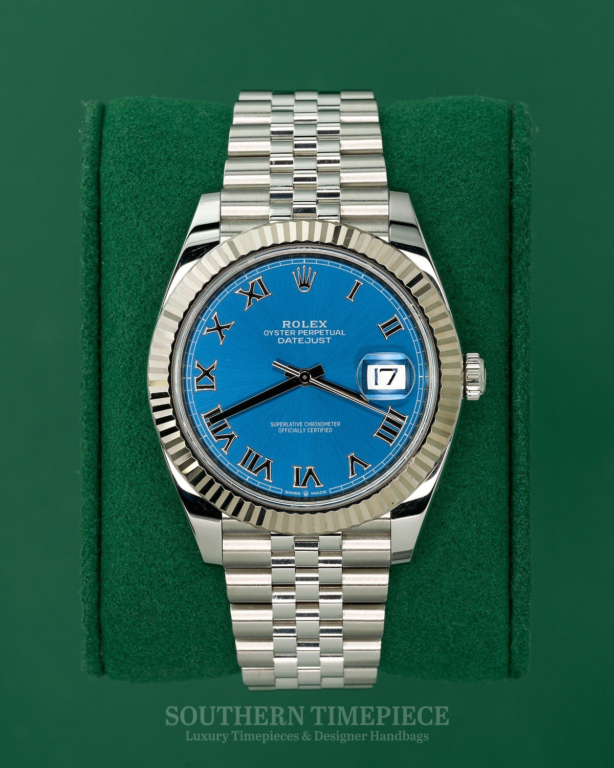 41mm Rolex Datejust Blue Roman in 18kt White Gold & Oystersteel on Jubilee (Ref: 126334)(Year: 2021)(Box & Papers)