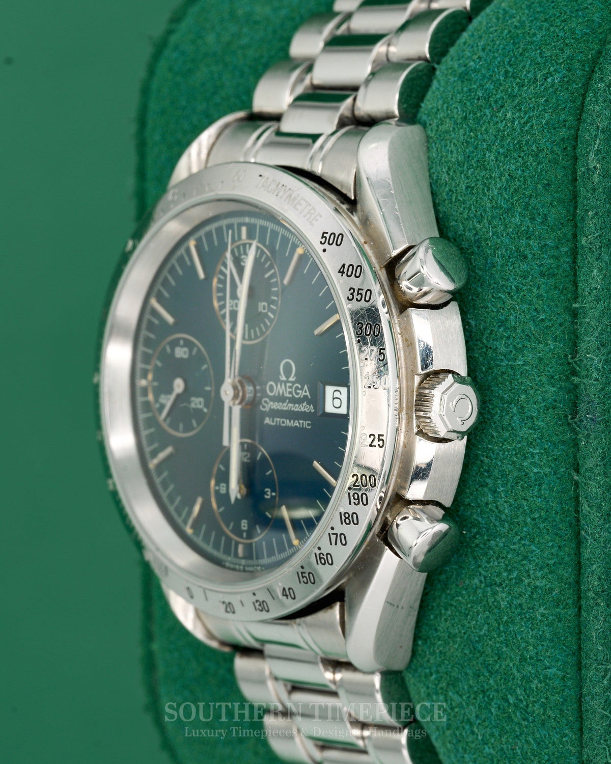 39mm Omega Speedmaster Chronograph with Blue Dial in Stainless Steel (Ref: 3511.80.00)(Year: ~1990-2003)