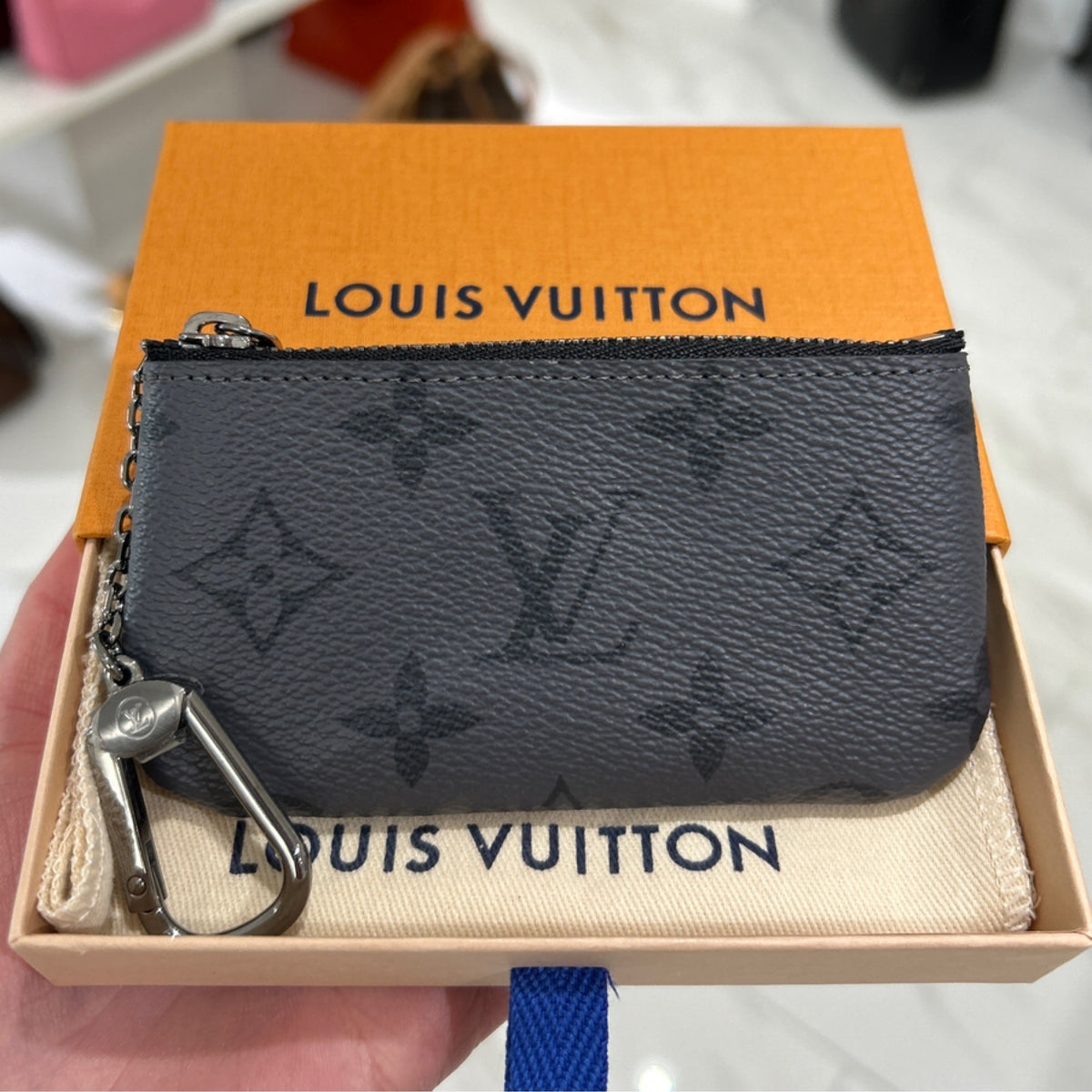 Louis Vuitton Key Pouch - Monogram Eclipse Canvas