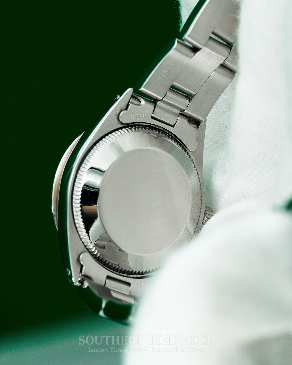 26mm Rolex Datejust with Custom Silver Diamond Dial and Fluted Bezel in Stainless Steel on Oyster (Ref: 6516)(Year: 1970)