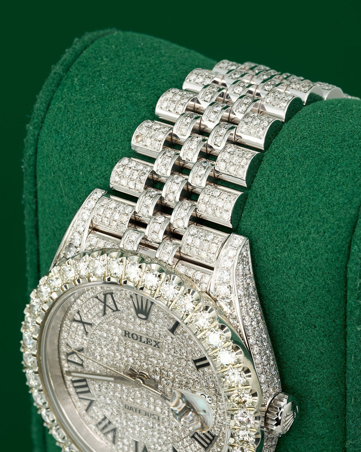 41mm Rolex Datejust with Full Custom Set Natural Diamonds on Jubilee Bracelet (Ref: 126300)(Year: 2021)(Box & Papers)