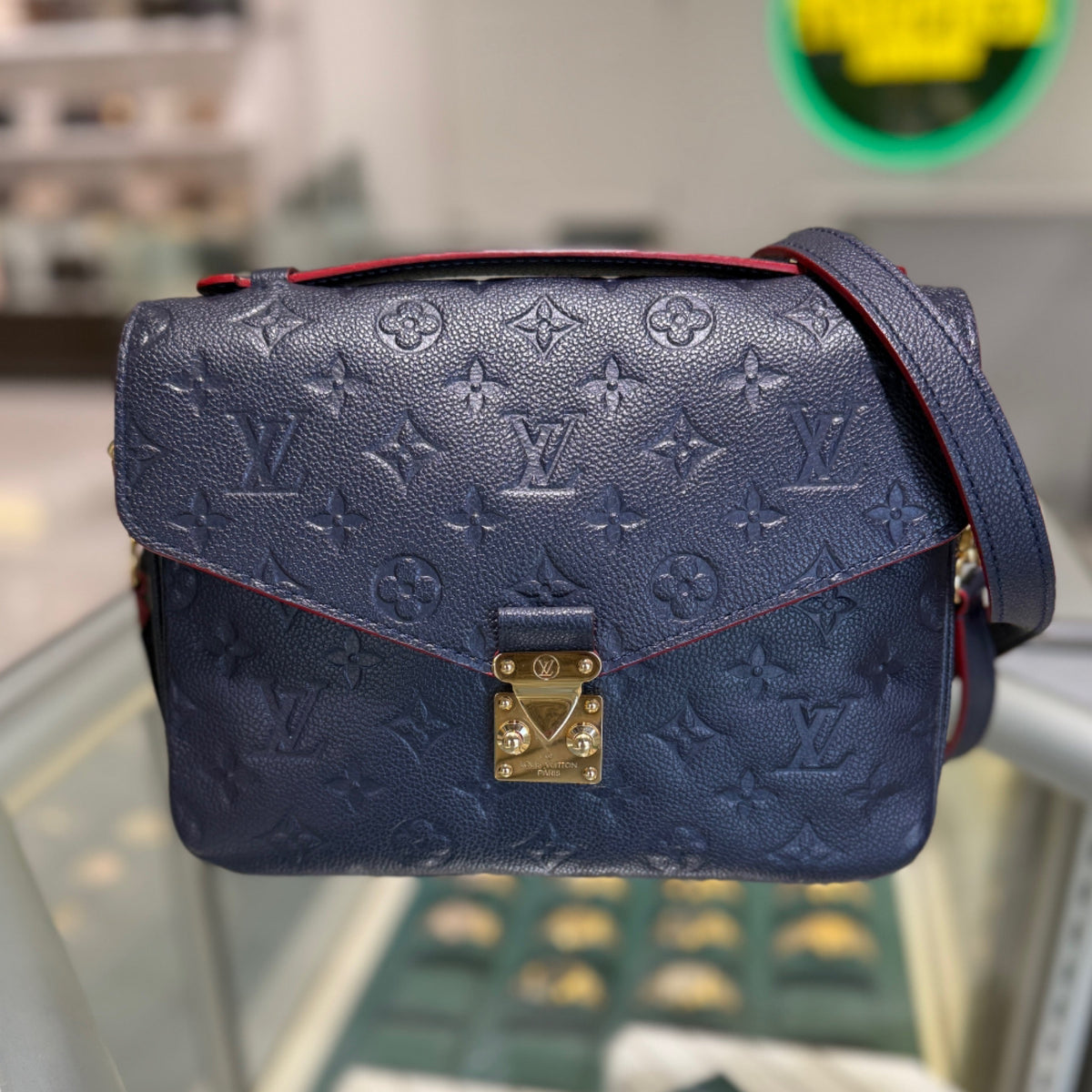 Louis Vuitton Pochette Metis - Navy/Red Monogram Empreinte Leather