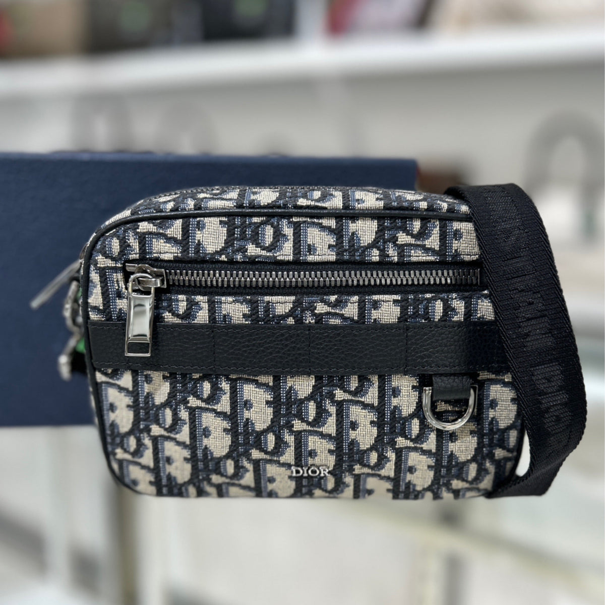Christian Dior Mini Safari Bag w/ Strap - Oblique Jacquard