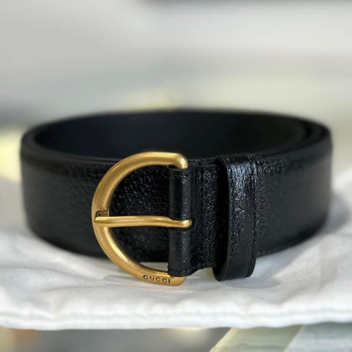 Gucci Black Leather Belt 95cm