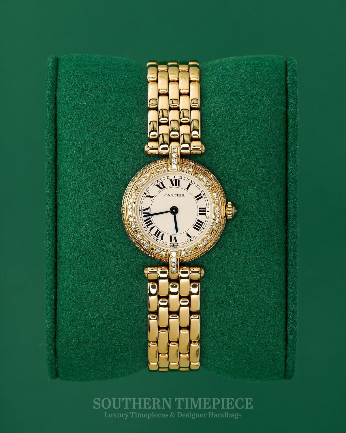24mm Cartier Panthere Vendome Watch in Solid 18kt Yellow Gold with Factory Diamonds (Ref: NA)(Year: NA)