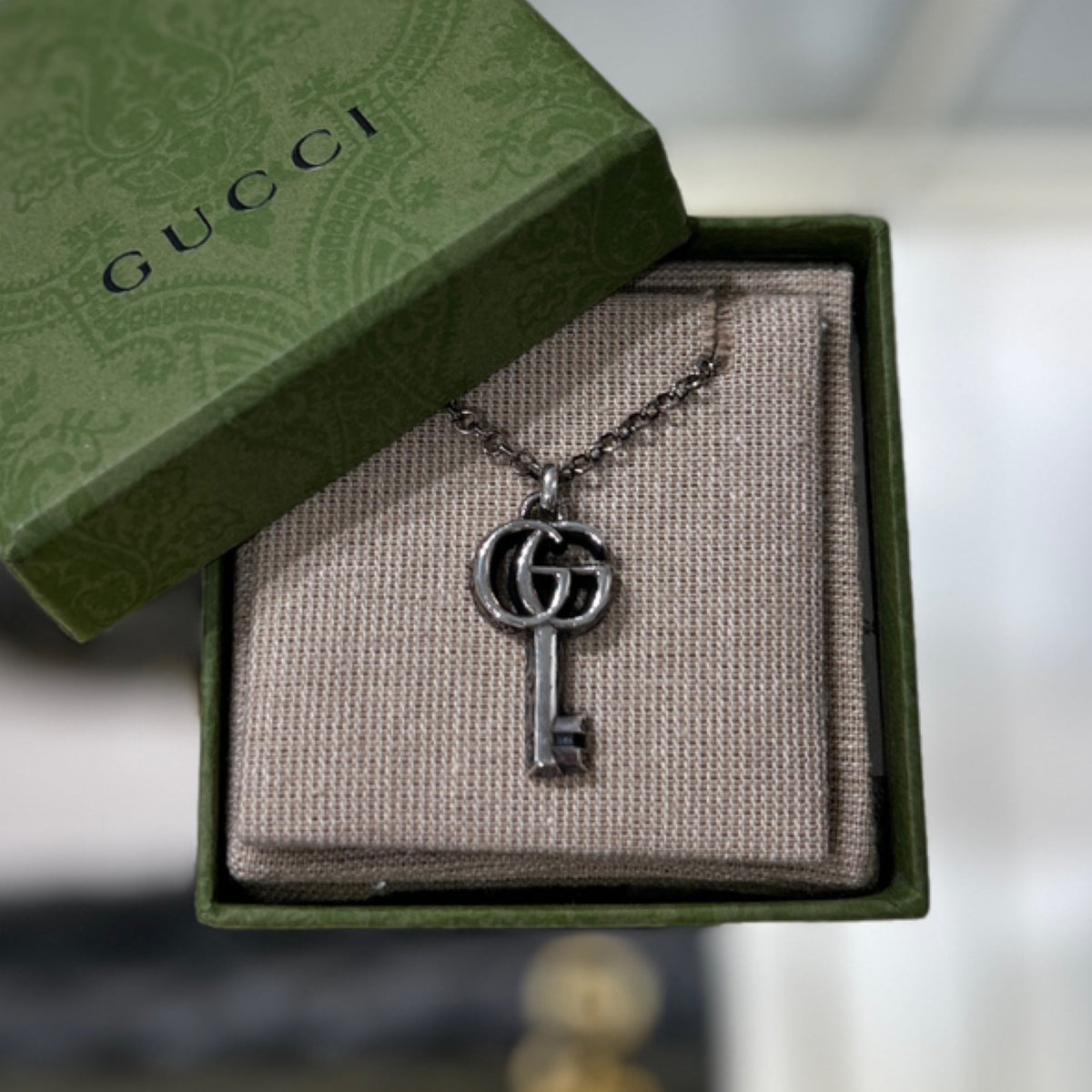 Gucci GG Marmont Key Pendant Necklace - Sterling Silver