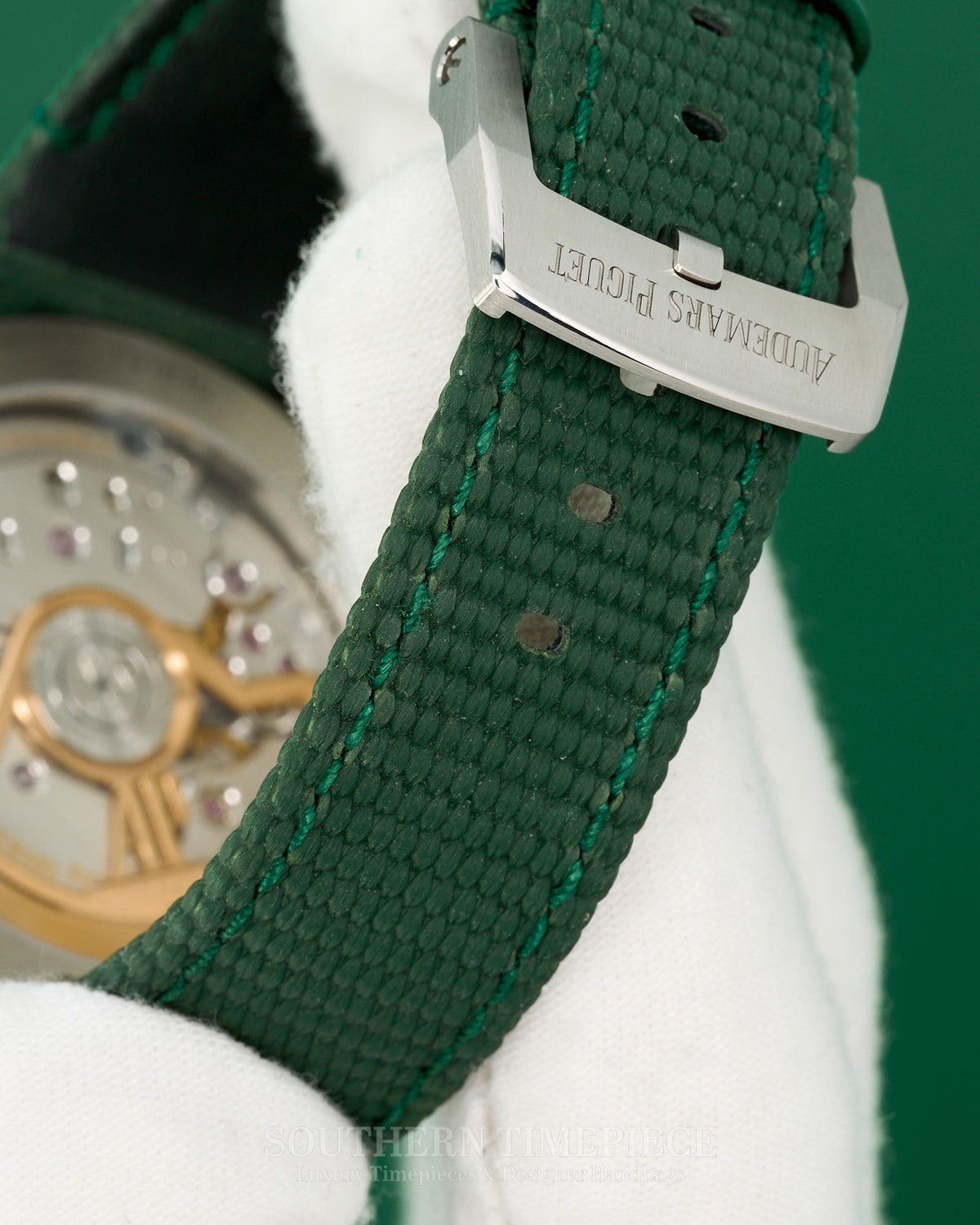 Brand New 2024 41mm Audemars Piguet Code 11.59 Green in Stainless Steel on Green Rubber (Ref: 15210ST)(Year: 2024)(Box & Papers)