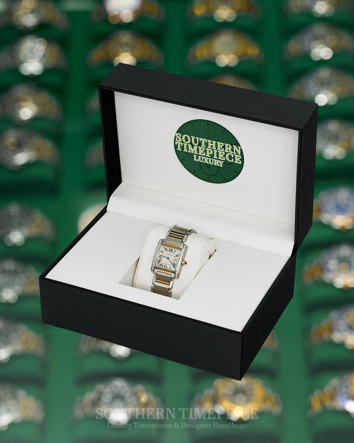 32mm Cartier Tank Francaise Medium in 18kt Yellow Gold and Stainless with Custom Diamonds (Ref: W51012Q4)(Year: 2000's-2010's)