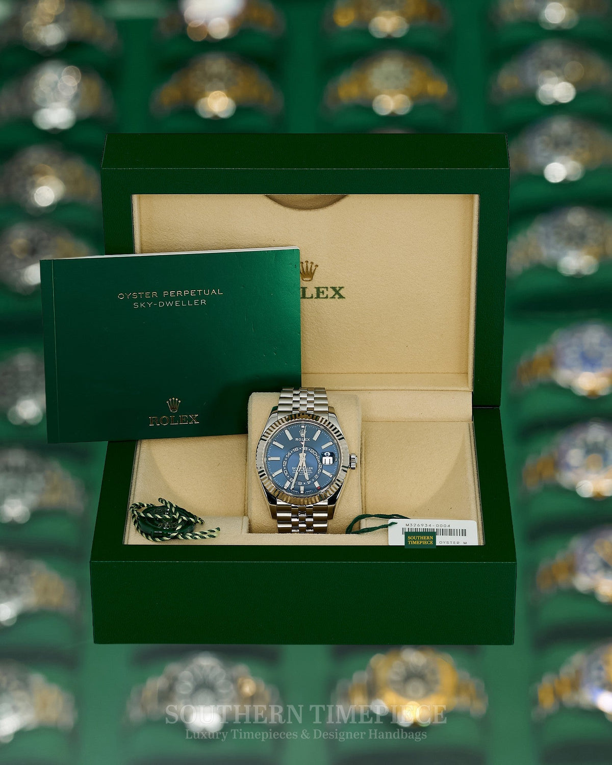 42mm Rolex Sky-Dweller in 18kt White Gold and Oystersteel with Blue Dial on Jubilee Bracelet (Ref: 326934)(Year: 2021)(Box & Appraisal)