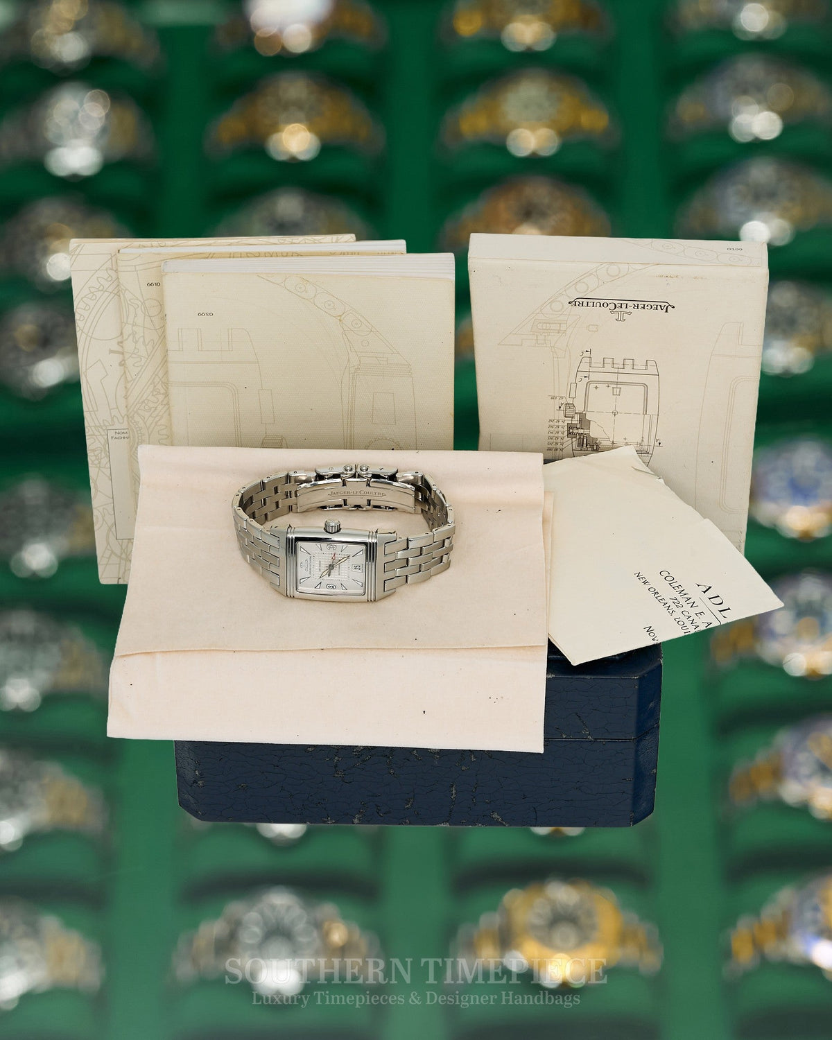 43x27mm Jaeger LeCoultre Gran Sport Reverso in Stainless Steel with White Dial (Ref: Q2908101)(Year: 2003)(Box & Papers)