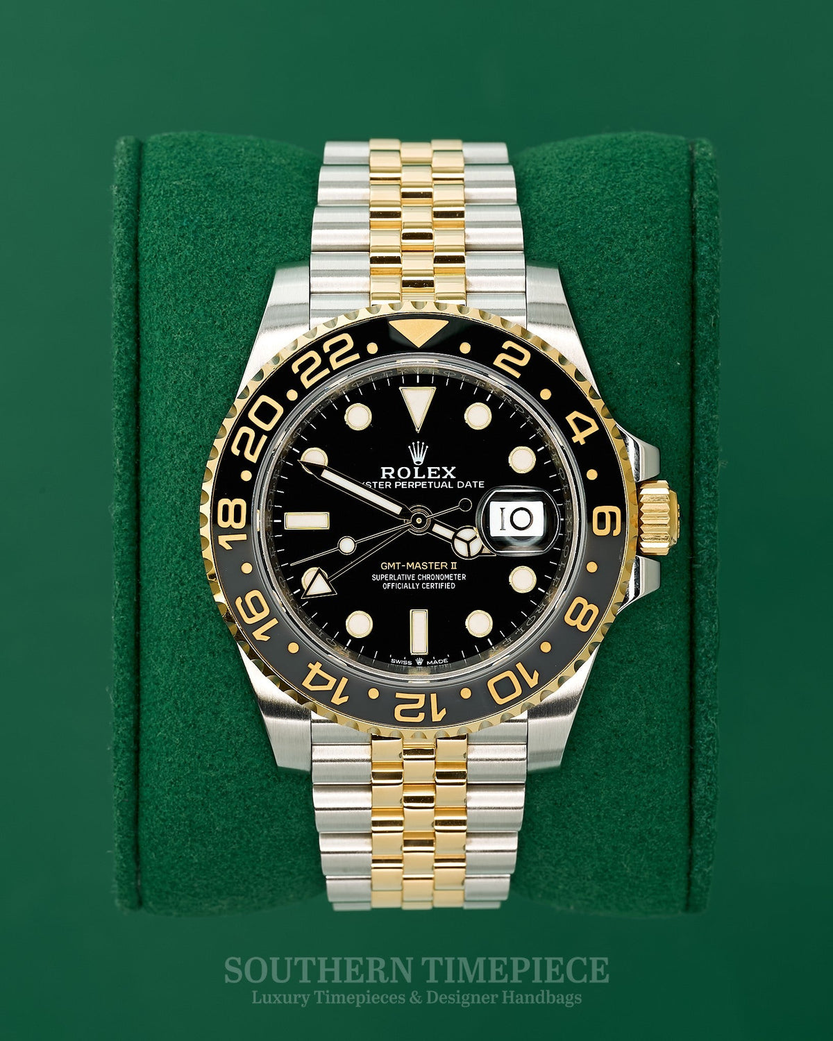40mm Rolex GMT-Master II "GRNR" 18kt Yellow Gold and Stainless on Jubilee featuring a Grey and Black Bezel (Ref: 126713GRNR)(Year: 2024)(Box & Papers)