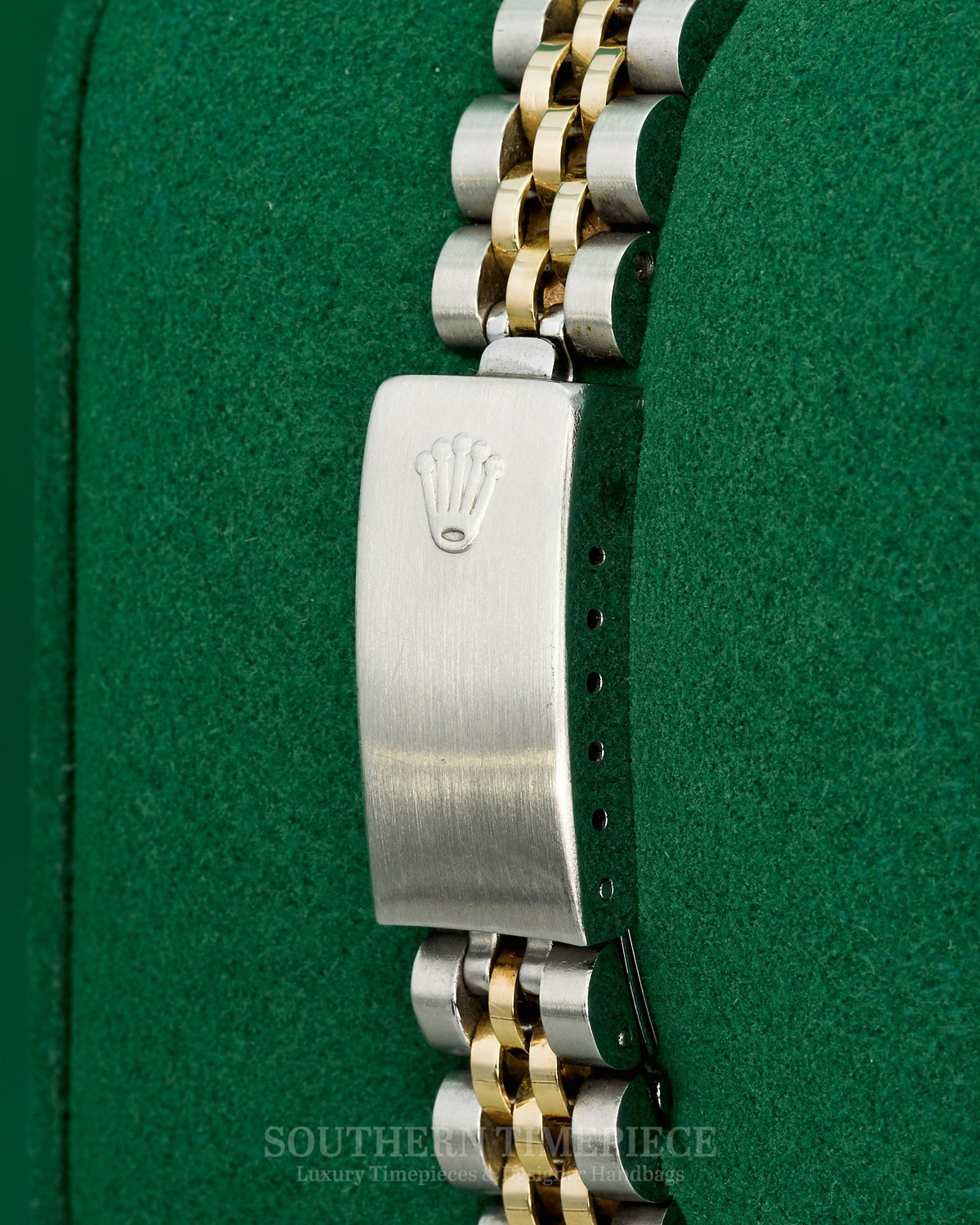 26mm Rolex Datejust in Yellow Gold and Stainless with Custom Pink Mother of Pearl Diamond Dial and Diamond Bezel (Ref: 6917)(Year: 1976)