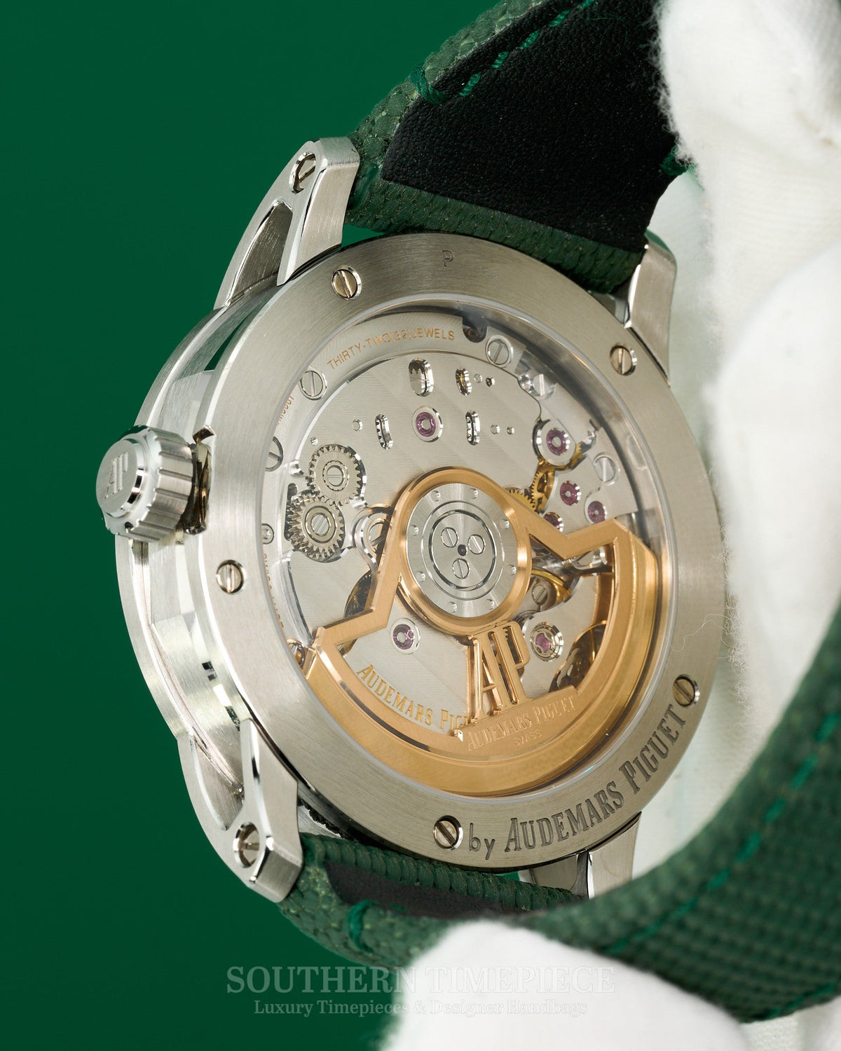 Brand New 2024 41mm Audemars Piguet Code 11.59 Green in Stainless Steel on Green Rubber (Ref: 15210ST)(Year: 2024)(Box & Papers)