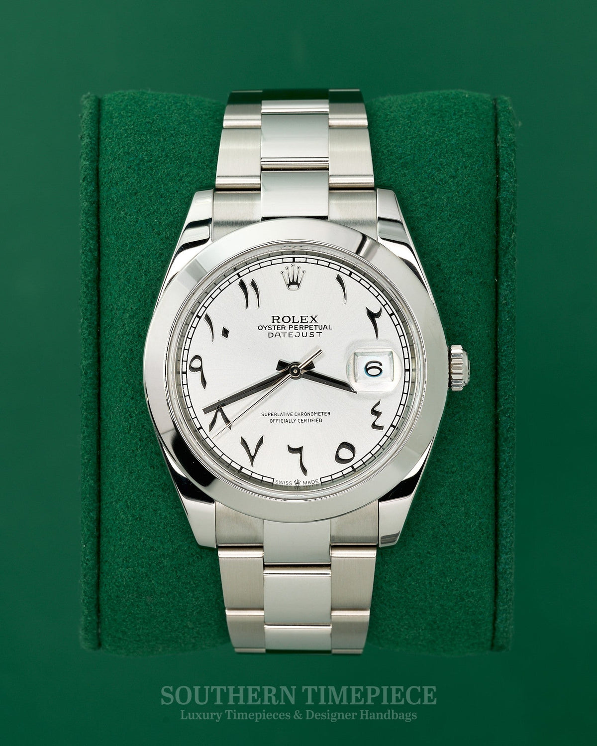 41mm Rolex Datejust with a Custom Ice Blue Arabic Dial on Oyster Bracelet (Ref: 126300)(Year: 2016+)(Box)