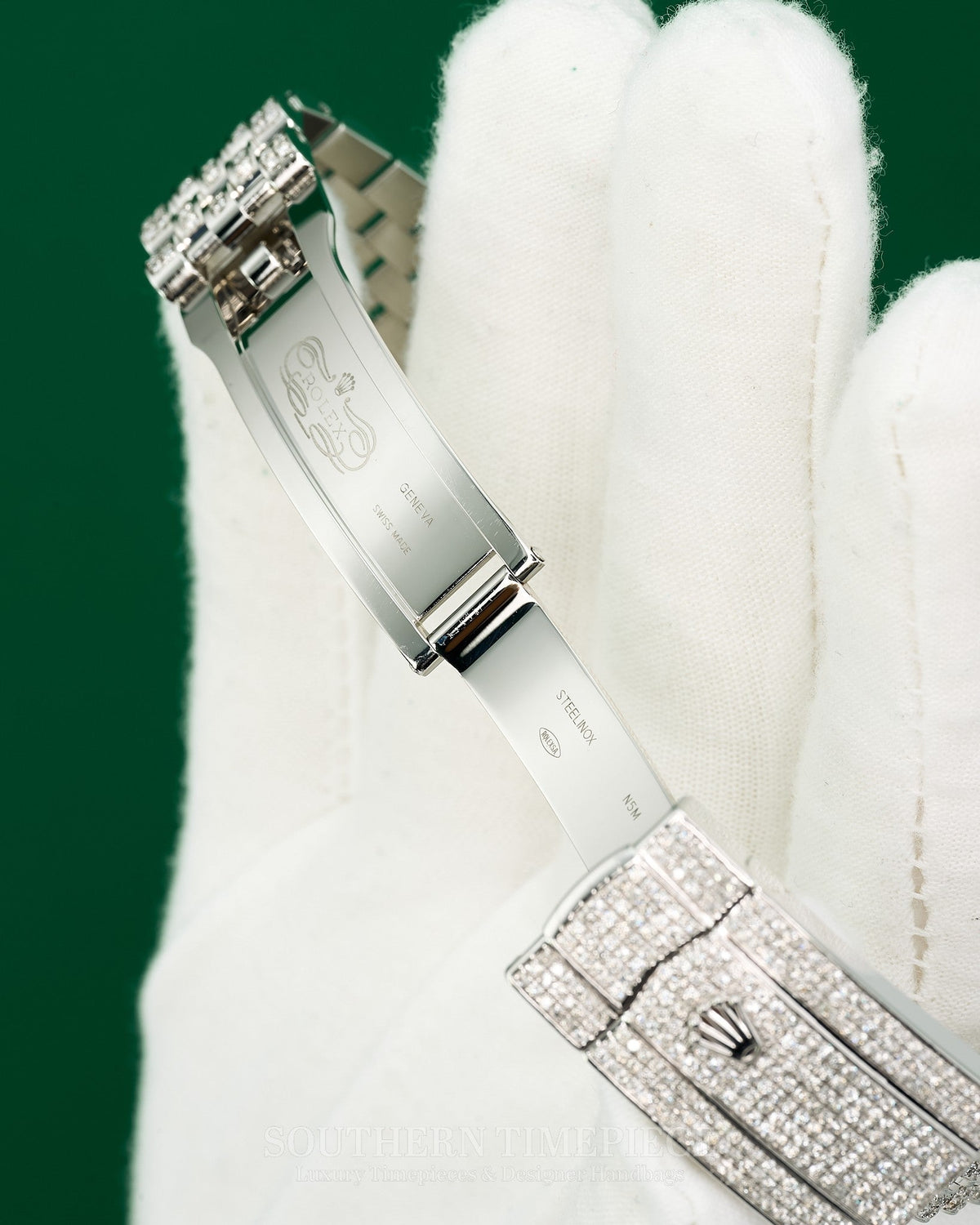 41mm Rolex Datejust with Full Custom Set Natural Diamonds on Jubilee Bracelet (Ref: 126300)(Year: 2021)(Box & Papers)