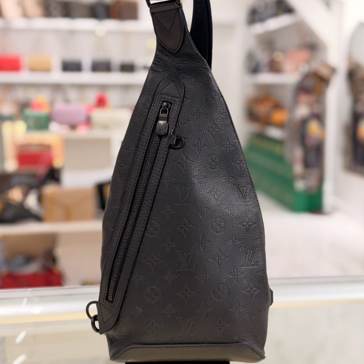 Louis Vuitton Duo Slingbag- Black Monogram Shadow Leather