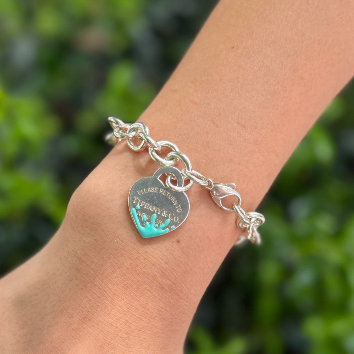 Tiffany & Co. Return to Tiffany Heart Splash Enamel Tag Bracelet - Sterling Silver