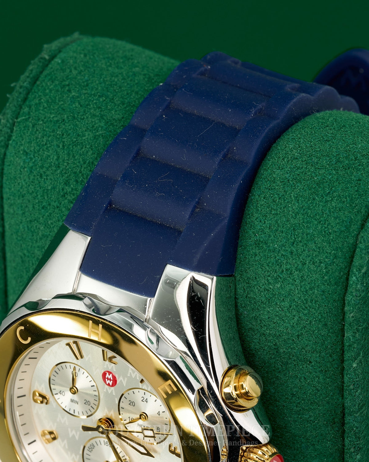 Michele Jelly Bean Tahitian Watch w/ Navy Silicone Band