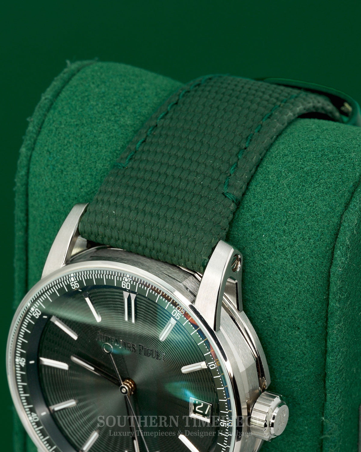 Brand New 2024 41mm Audemars Piguet Code 11.59 Green in Stainless Steel on Green Rubber (Ref: 15210ST)(Year: 2024)(Box & Papers)