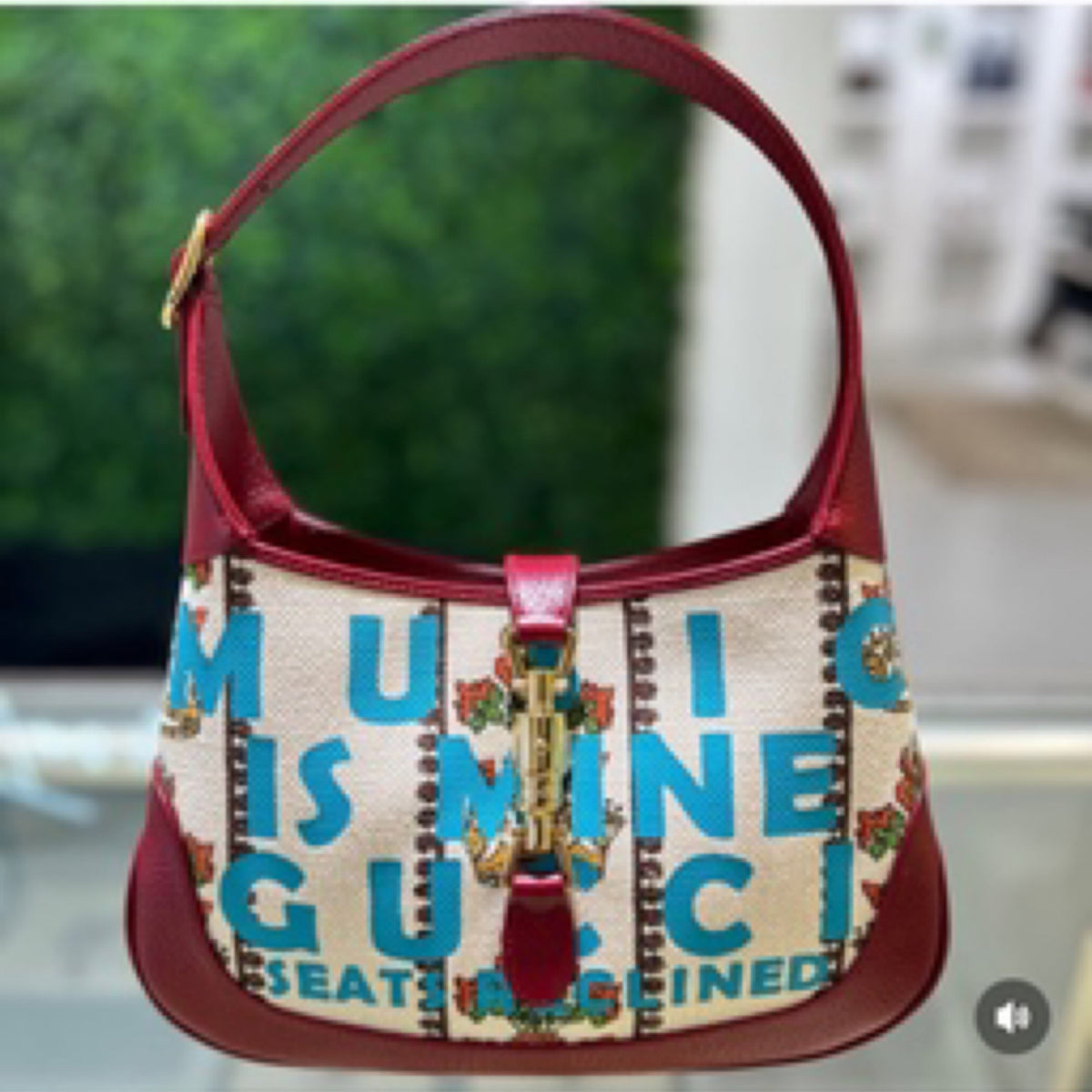 Gucci 100 Centennial Music Medium Jackie 1961 - Red Calfskin Leather & Canvas