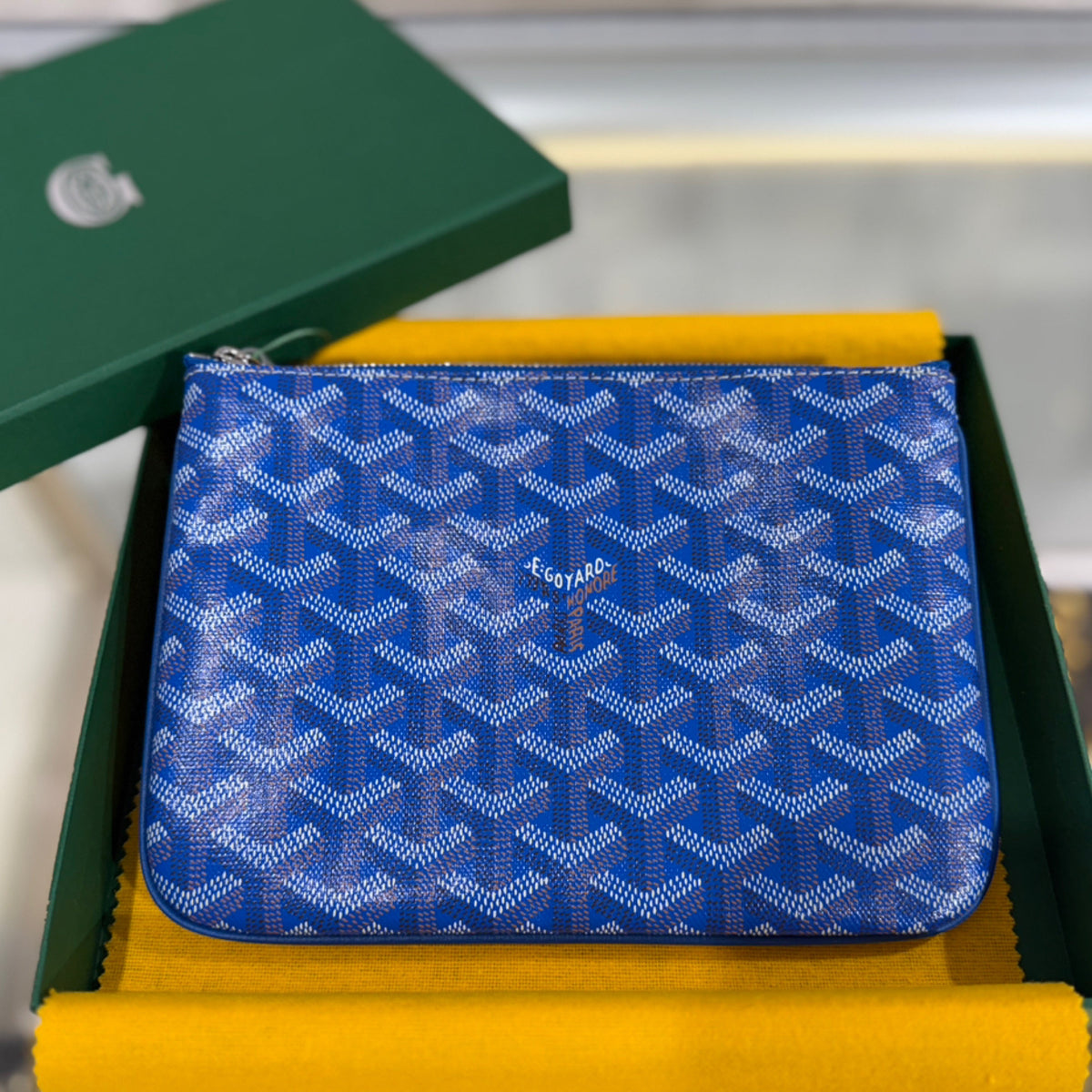Goyard Senat PM Pouch - Sky Blue Goyardine Canvas