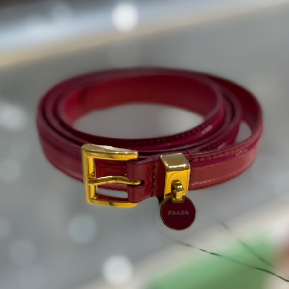 Prada Belt - Pink Saffiano Leather (90cm)