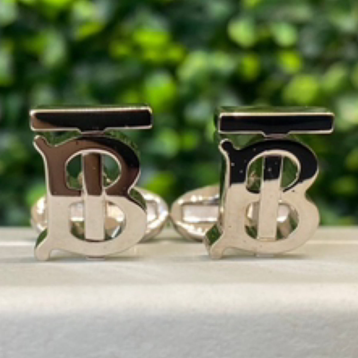 Burberry TB Logo Palladium Cufflinks