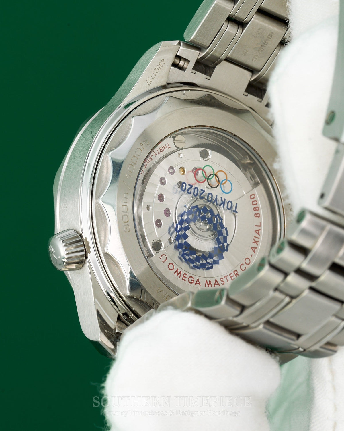 42mm Omega Seamaster "Tokyo Olympics 2020" with White Dial/Blue Bezel in Stainless Steel (Ref: 52230422004001)(Year: 2021)(Box & Papers)