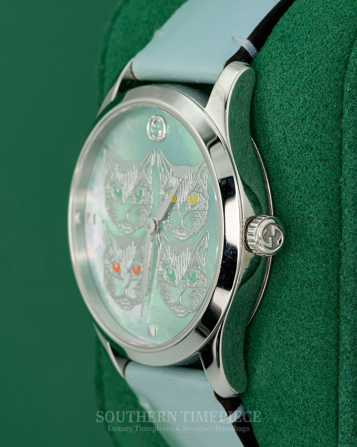 Gucci G-Timeless Contemporary Cats - Stainless Steel & Leather Strap Watch
