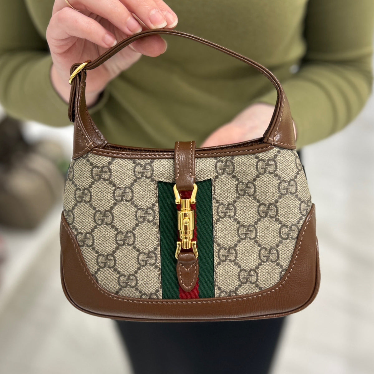 Gucci 1961 Mini Jackie Hobo Bag - GG Supreme Canvas