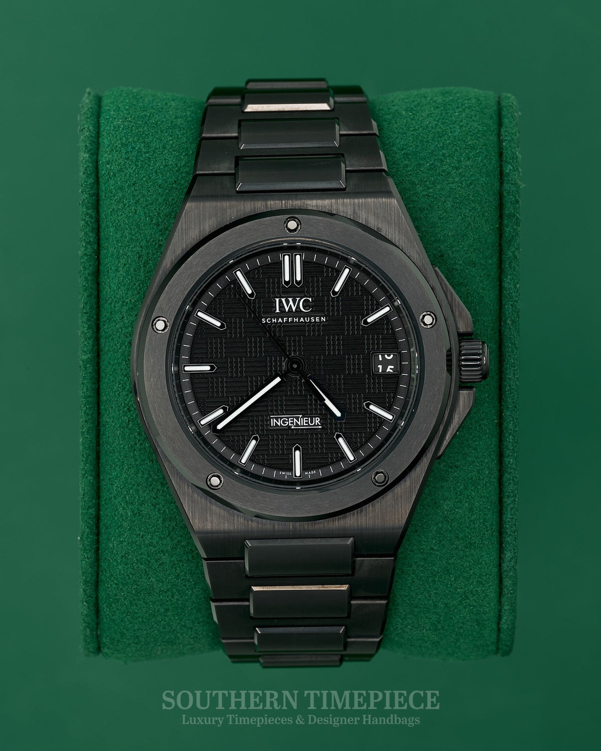 42mm IWC Ingenieur Automatic in Black Ceramic with Black Dial (Ref: IW338903)(Year: 2025)(Box & Papers)