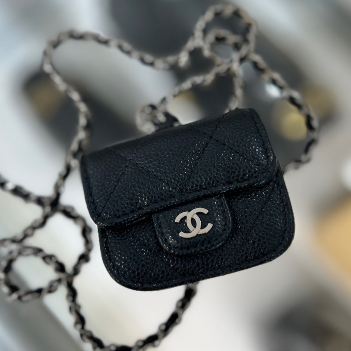 Chanel Airpods Pro Flap Case - Black Caviar Leather