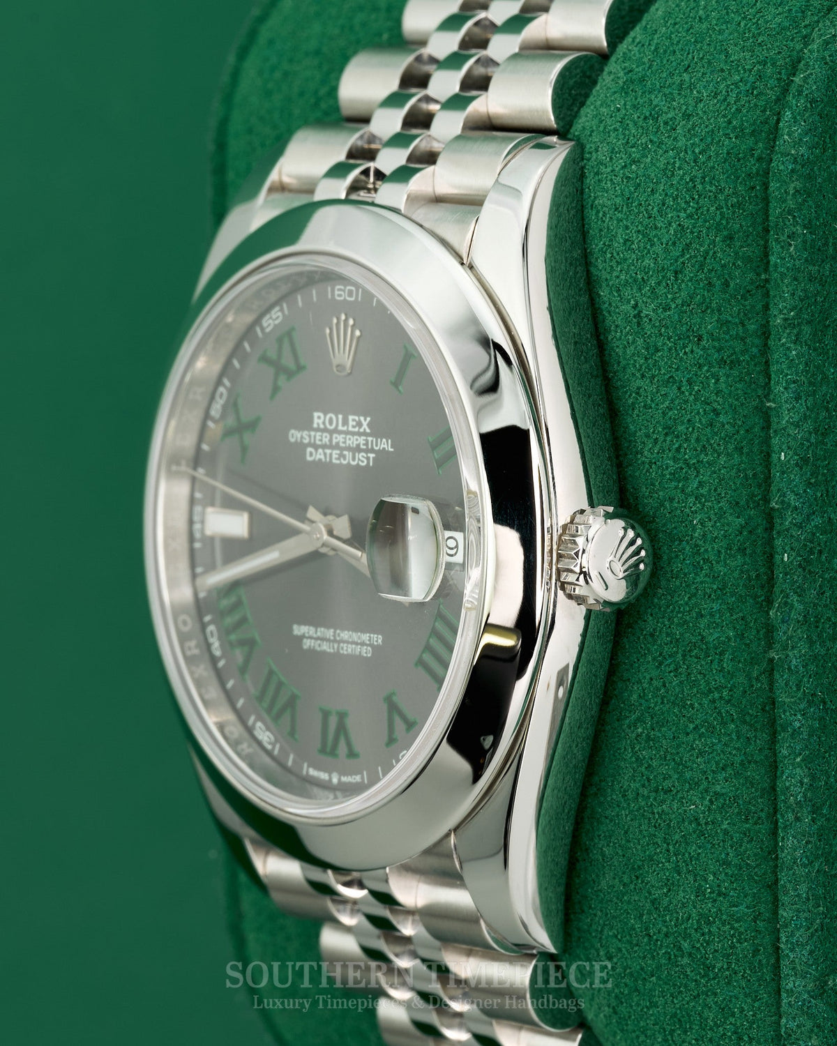 41mm Rolex Datejust "Wimbledon" in Stainless Steel on Jubilee Bracelet (Ref: 126300)(Year: 2019)(Box & Papers)