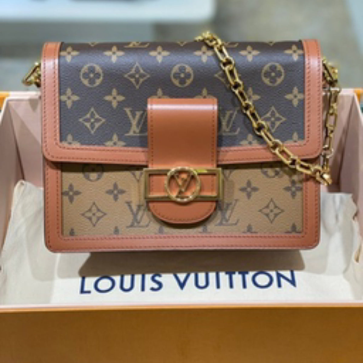 Louis Vuitton Dauphine MM - Monogram Reverse Canvas & Monogram Canvas