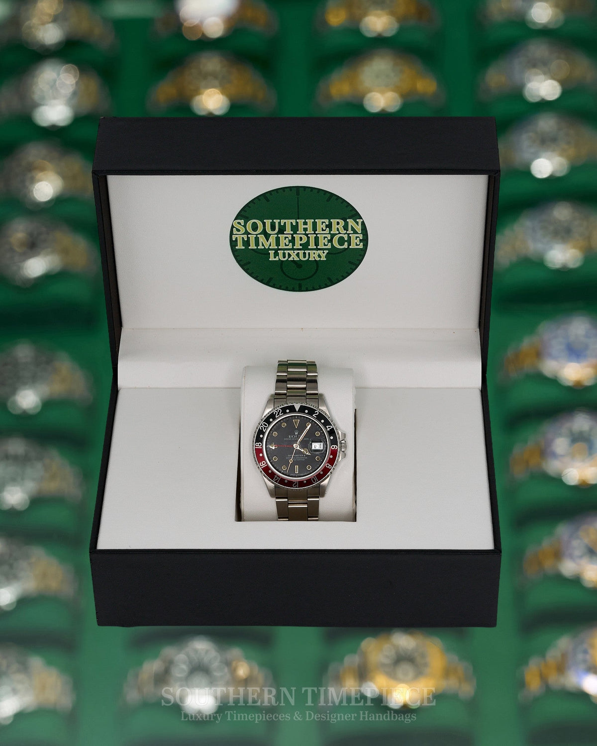 40mm Rolex GMT Master II "Coke" "Fat Lady" in Stainless Steel on Oyster (Ref: 16760)(Year: 1985)(Vintage)